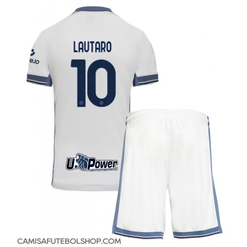 Camisa de time de futebol Inter Milan Lautaro Martinez #10 Replicas 2º Equipamento Infantil 2024-25 Manga Curta (+ Calças curtas)